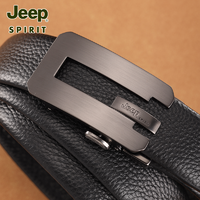 抖音超值购：JS Jeep SPIRIT头层纯牛皮商务百搭自动扣皮带男士软牛皮裤腰带