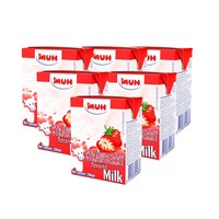 丹麦甘蒂牧场进口草莓牛奶95%生牛乳低脂甜牛奶200ml*6盒 草莓味 1件