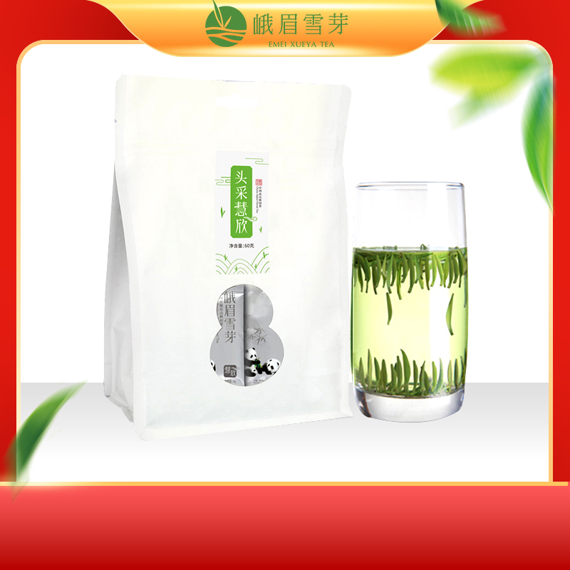 峨眉雪芽头采慧欣60g明前春茶雀舌绿茶浓香型