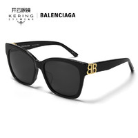 巴黎世家（BALENCIAGA）太阳镜女 经典爆款墨镜开车眼镜醋酸板材黑色方框BB0102SA 001
