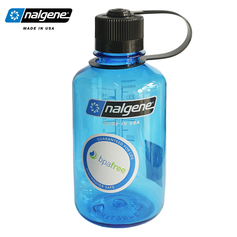 乐基因（nalgene） 美国户外水杯男学生便携运动健身水瓶 防漏耐摔窄口塑料杯子女 蓝色透明2078-2031
