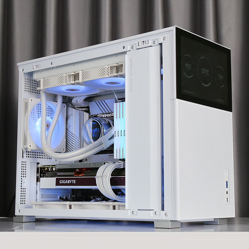 技嘉乔思伯D31白色电竞游戏直播mini水冷主机迷你发烧高端视频电脑13代I5设计DIY组装机 三：13600KF/32G/1TB/4070