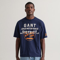 GANT 甘特 男士时尚字母logo舒适透气运动风短袖T恤