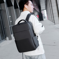 圣兰戈（SOCKO）15.6英寸笔记本电脑包双肩背包学生书包旅行包男女通用适用苹果本 黑色 15.6英寸