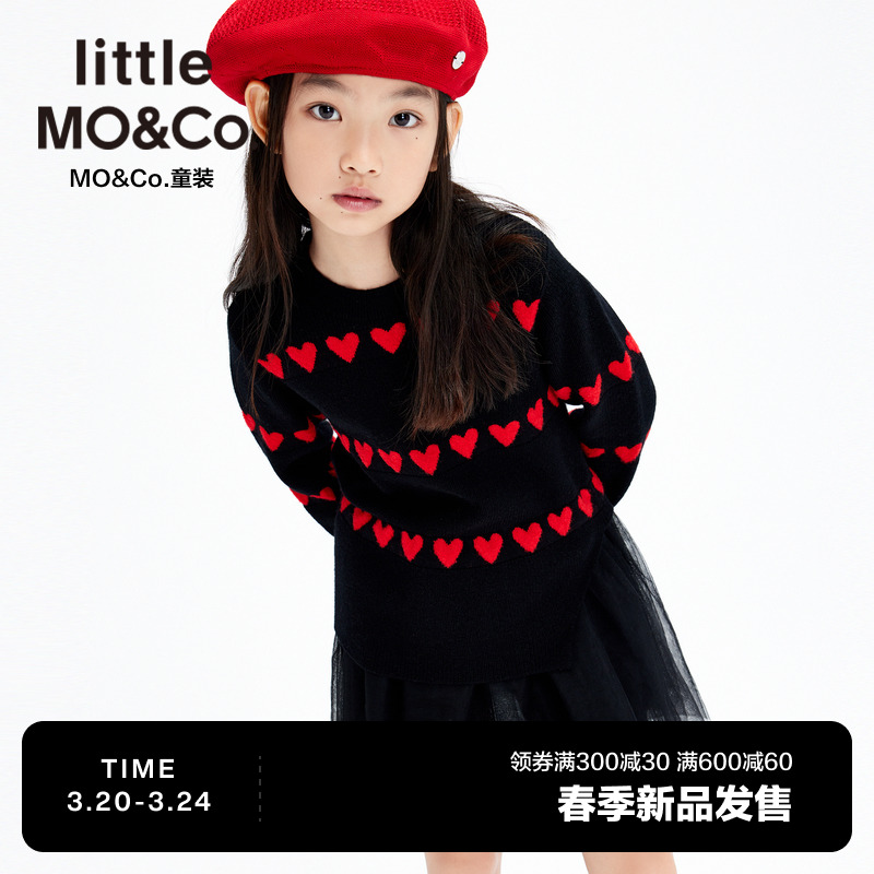 Little MO&CO. little moco童装春装新款新年衣服女童羊毛连衣裙儿童KBC1DRS020
