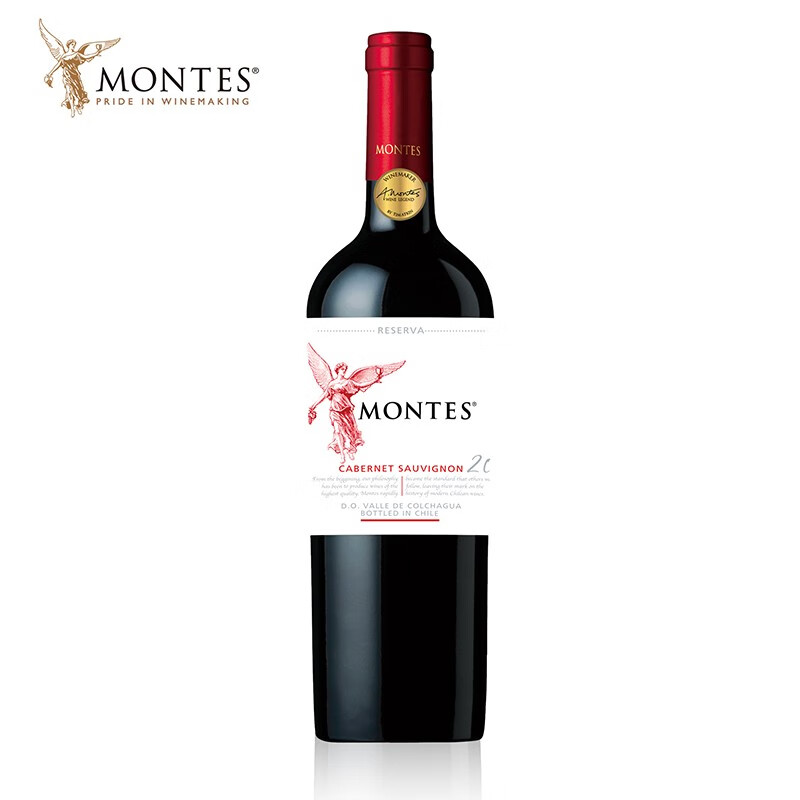 MONTES 蒙特斯 天使珍藏赤霞珠干红葡萄酒 智利进口   750ml  日常饮用