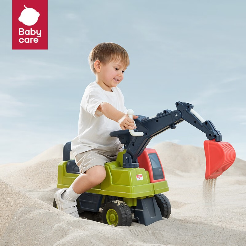 babycare 儿童工程车挖掘机坐人1-3岁男女孩宝宝玩具车滑行学步车 挖土机-奥维托
