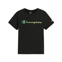 Champion童装短袖T恤2023春夏新款潮流时尚渐变短袖T恤 黑色 S_130cm