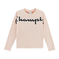 冠军（Champion）女童T恤23春夏新款印花长袖内搭打底衫童装 粉色 110cm