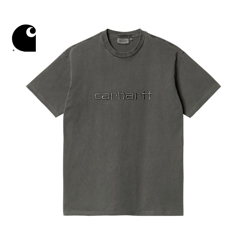 Carhartt WIP短袖T恤男装经典LOGO字母刺绣特染水洗卡哈特030110I