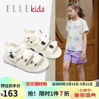 ELLE KIDS童鞋夏季儿童运动凉鞋男女童防滑沙滩鞋时尚软底凉鞋 EFE2296米色