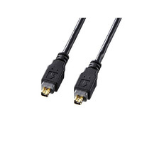 SANWA SUPPLY 山业 IEEE1394电缆 4pin-4pin 0.3m 黑色 轻巧便携 快速传输