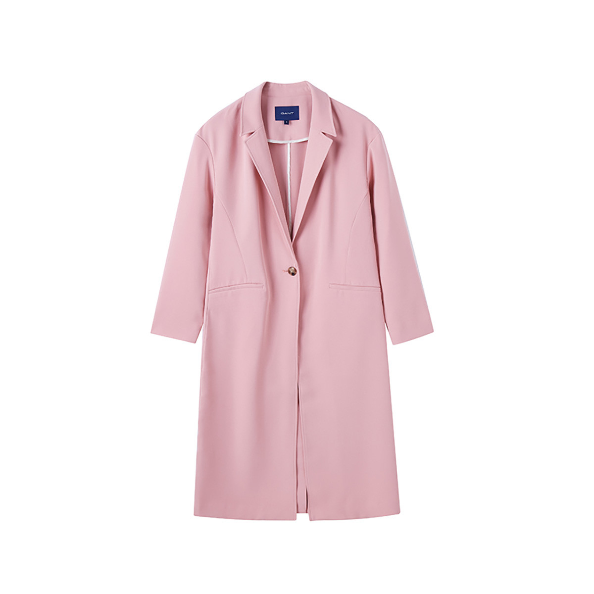 GANT甘特女士修身单排扣气质优雅休闲中长单风衣外套 XL 粉色