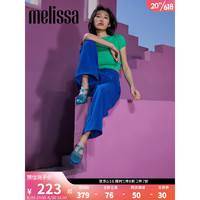 Melissa梅丽莎复古女士时尚编织百搭潮流舒适罗马凉鞋33718 蓝色透明 6（37码）