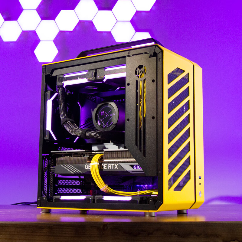 技嘉机械大师C34黄黑13600KF/4070TI高性能游戏电竞直播主机DIY组装电脑设计便携钢炮 三 13600KF/32G/500G/4070TI