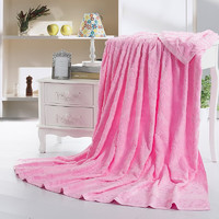 辰枫家纺 毛巾被夏凉毯空调毯单人双人多功能毛毯子 欧典风尚-粉色 150