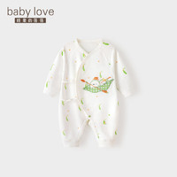 娃爱的蓓蓓（babylove）新生儿连体衣纯棉春秋季0-6个月初生宝宝系带和尚服婴儿衣服 豌豌的小船 59cm
