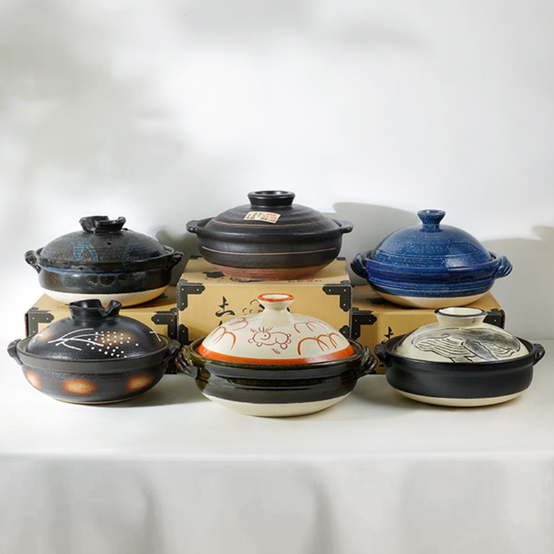 美浓烧万古烧砂锅家用耐热明火陶瓷煲土锅熬粥煲汤炖锅日式汤锅