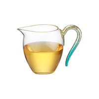 尚明（samaDOYO）耐热玻璃加厚公道杯分茶器茶海公杯茶具配件茶隔手工茶漏晶翎雀彩 金绿色-330毫升