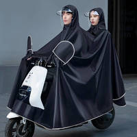 KEYRU电动车雨衣摩托车雨披男女双人加大加厚遮脚防暴雨电瓶车雨披黑色