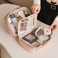 EACHY化妆包2023新款高级精致便携旅行手提式洗漱包大容量化妆品收纳包 木桃色