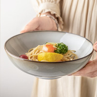 悠瓷（youcci）高颜值窑变陶瓷碗家用敞口沙拉碗菜碗复古斗笠面碗欧式餐具 7英寸面碗-灰度