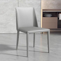 PADEN 意式餐椅现代简约靠背椅家用 浅灰色单椅 靠背款