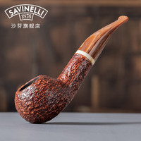 沙芬（SAVINELLI）手工石楠木烟斗多洛米蒂321小号烟斗烟包套装 意大利进口新手套装