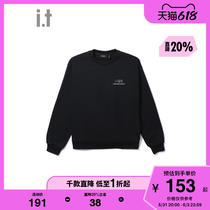 it 5cm/FIVECM情侣款圆领卫衣冬简约潮流图案缝饰3133W1H