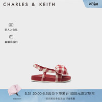CHARLES&KEITH23春季新品CK9-71850037蝴蝶结装饰儿童休闲凉鞋 Red红色 25