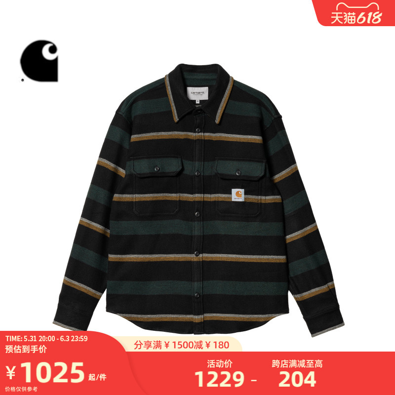 Carhartt WIP衬衣外套男装经典LOGO标签多口袋撞色条纹030810J