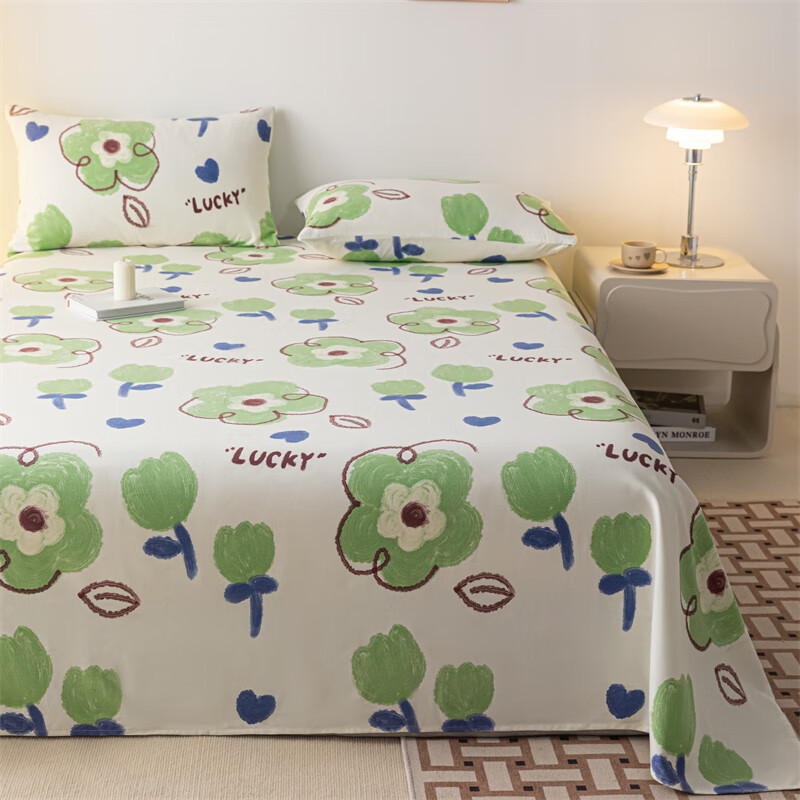 索臻（suo zhen）A类老粗布床单 纯棉粗布床单单件手工全棉加厚被单老粗布床单单件 简笔画 单床单160*230cm适合1.2米单人床