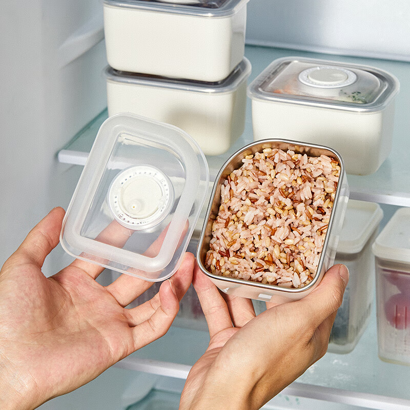沃德百惠（WORTHBUY）不锈钢米饭杂粮分装小饭盒食物定量可微波收纳健身减脂保鲜便当盒 单个装