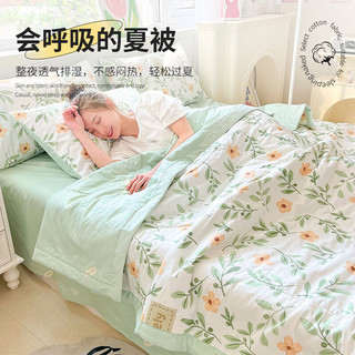 SOMERELLE 安睡宝 100%新疆棉花被全棉空调被青柠薄荷 200*230cm单夏被