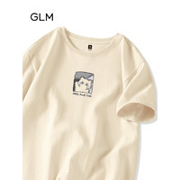 GLM森马集团品牌短袖男t恤夏季日系简约印花半袖学生潮流宽松体恤