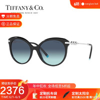 Tiffany&Co. TIFFANY E CO.蒂芙尼2022年新款墨镜女款太阳镜金属猫眼渐变眼镜0TF4189BF 80019S渐变天蓝色镜片 55