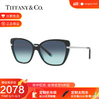 Tiffany&Co. TIFFANY E CO.蒂芙尼2022年新款墨镜女款太阳镜猫眼渐变眼镜0TF4190F 80559S渐变天蓝色 57