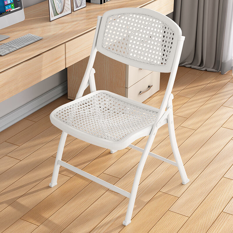 华恺之星 折叠椅电脑椅办公家用椅子会议培训座椅休闲椅子ZY21白