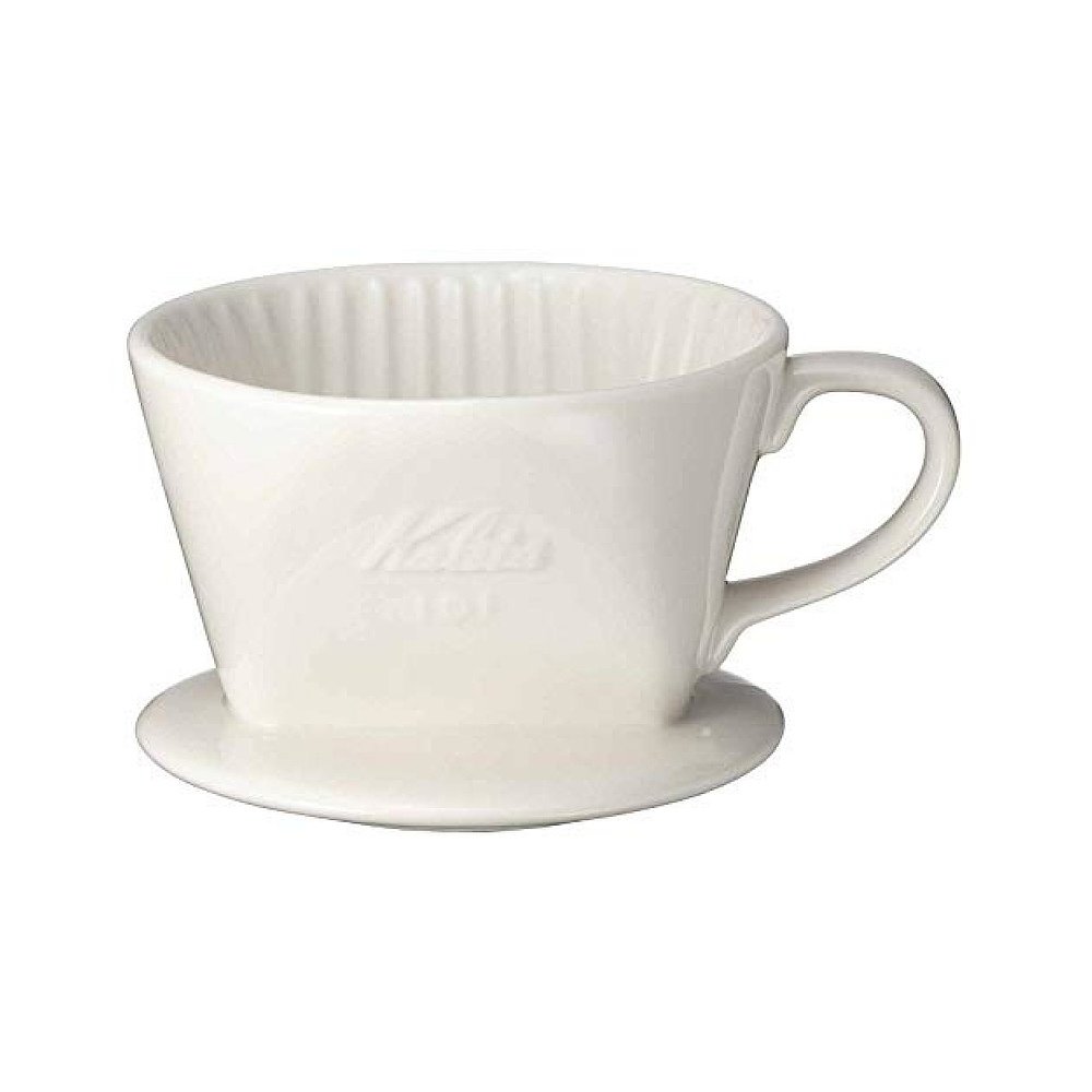 Kalita咖啡滤杯白色陶瓷制带手柄杯底印花图案1-2人