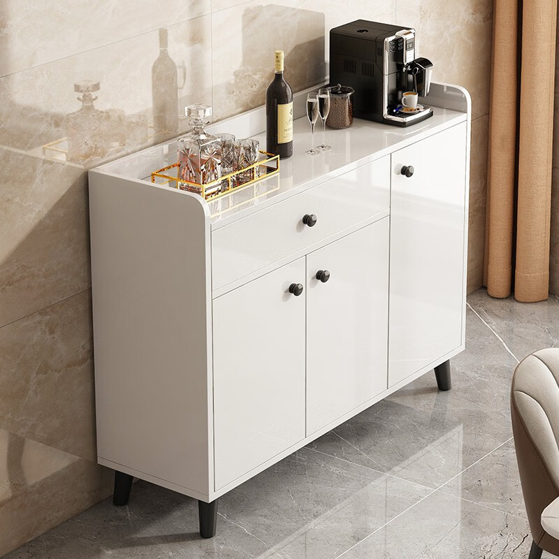 墨尚思  餐边柜多层储物柜家用厨房碗柜置物柜餐厅收纳柜边柜 暖白色90*30*84cm