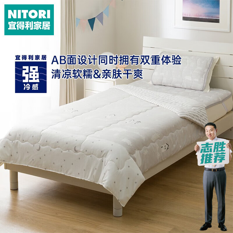 NITORI宜得利家居夏季空调被新款卧室被子凉感被家用薄被 强冷感 中灰