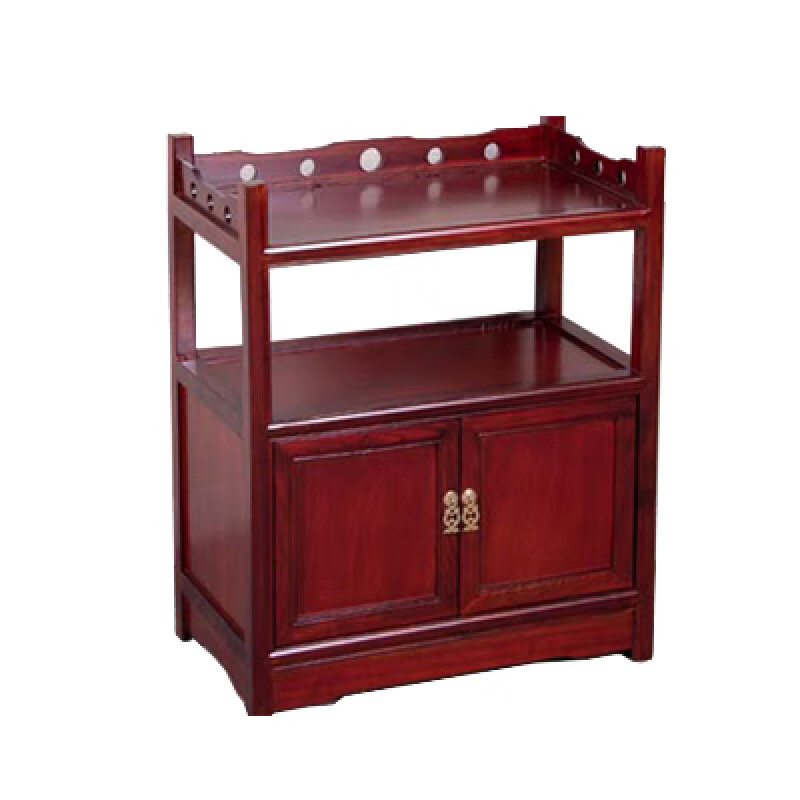 CamalgOri  中式实木茶柜客厅茶水柜餐边柜办公家用置物储物柜 深红色 长60宽35高70cm