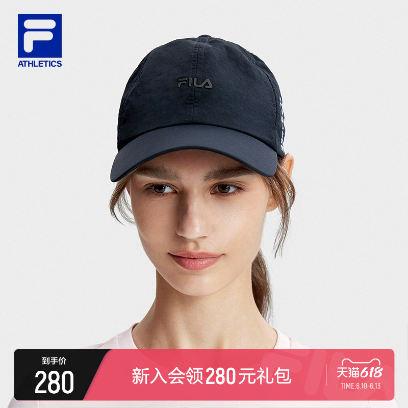 FILA 斐乐 官方棒球帽女帽2023秋季新款户外运动帽遮阳帽子鸭舌帽