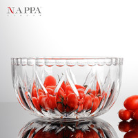 NAPPA 水晶玻璃果盘果斗玻璃果盘简约客厅摆件点心盘零食盘干果盘