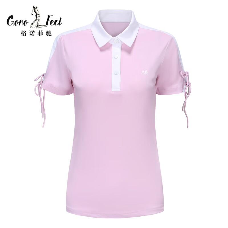 格诺菲驰（GONOFECI）高尔夫服装女士套装夏季短袖t恤速干透气golf球衣弹力修身短裙 香芋紫上衣 XS