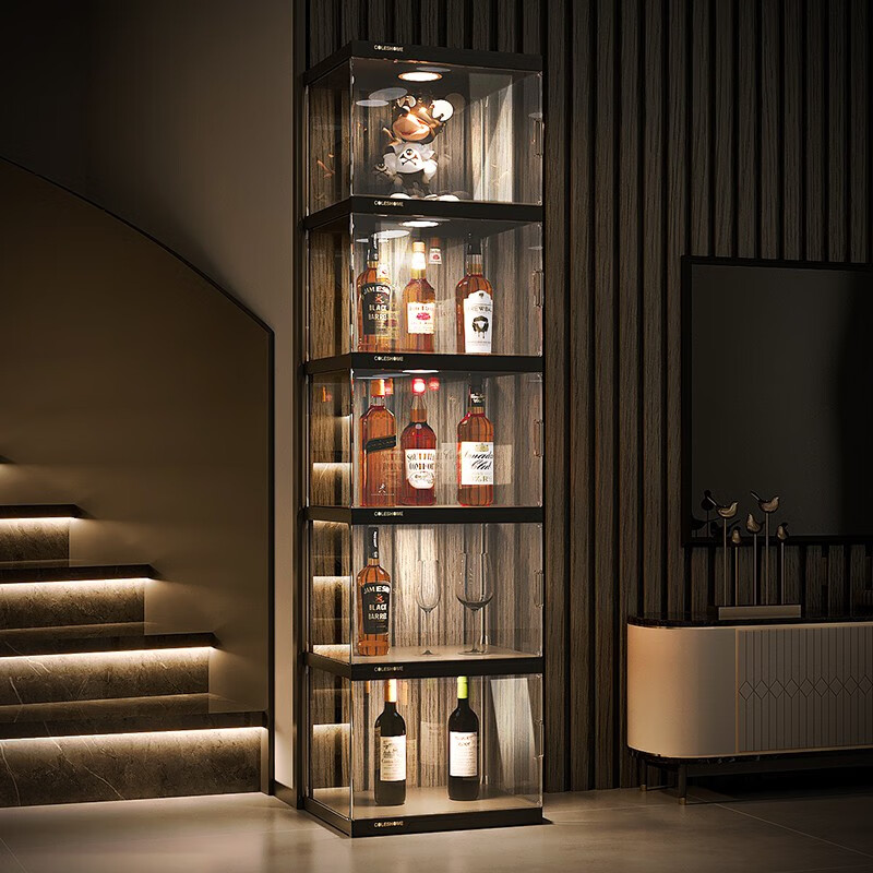 蔻丝（ColesHome）客厅靠墙酒柜隔断柜玄关柜酒吧红酒架子吧台角柜置物架家用展示柜 5格