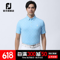 Footjoy高尔夫服装FJ新款男装男士短袖polo衫抗菌运动休闲golf短袖T恤男 天蓝色 80457 M