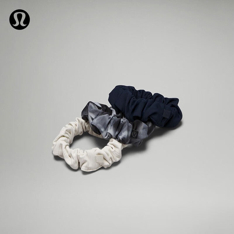 露露乐蒙lululemon丨Uplifting 女士发圈 *3 只装 LW9ENXS 海军蓝/染料沥青灰锚黑色/米白色 O/S