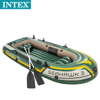 INTEX68380海鹰号三人充气船组气垫船套装加厚皮划艇钓鱼船游玩橡皮艇