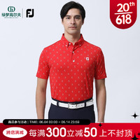 Footjoy高尔夫服装FJ新款男装男士短袖polo衫抗菌运动休闲golf 红色 80458 M